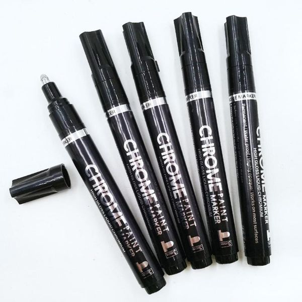 

party favor portable high gloss effects chrome plated marker pen unique plastic reflective ink painting for glass wholesale