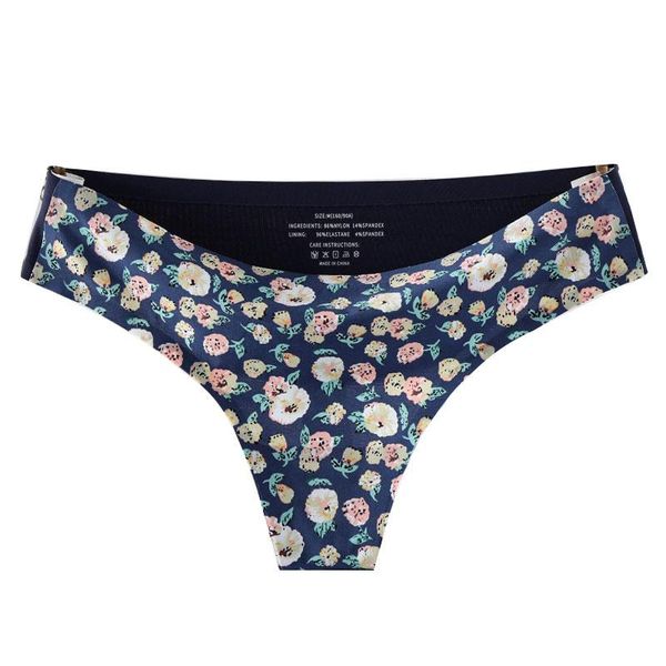 

women thongs g-string female floral print underwear low rise underpants seamless intimates briefs lady panties, Black;pink