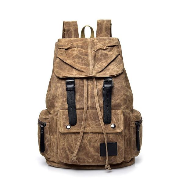 

backpack men women canvas backpacks large capacity travel lapdaypacks teenage student school bags retro drawstring rucksack trend