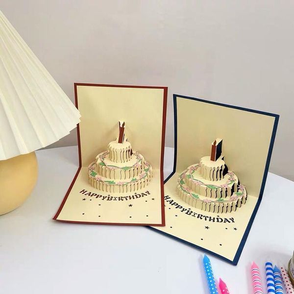 

greeting cards 3d -up birthday card for girl kids wife husband cake postcards gifts
