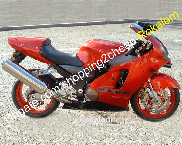 Motorradverkleidung für Kawasaki Ninja ZX12R 00 01 ZX-12R ZX 12R 2000 2001 ABS Rot Schwarz Cowling Set (Spritzguss)