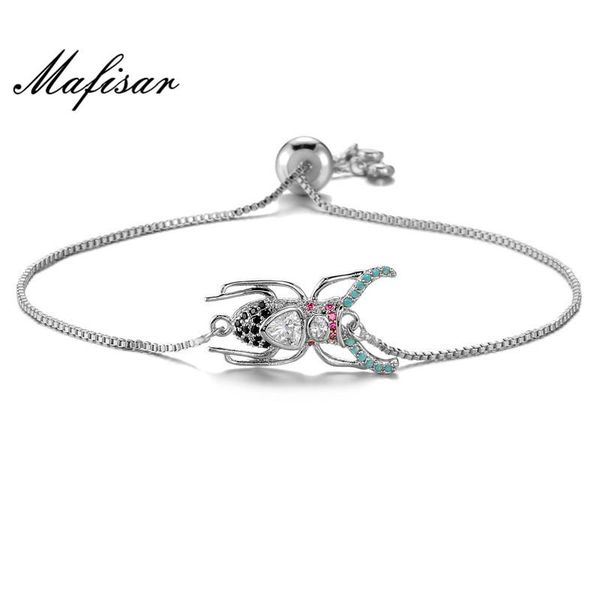

charm bracelets mafisar unique design cute insect for women girl party jewelry luxury crystal cz stone bracelet statement bijoux, Golden;silver
