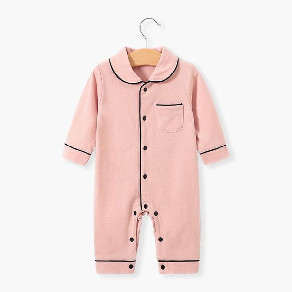 

jumpsuits baby autumn pajama, lapel long sleeves button open one-piece nightgown for toddler girls, boys 2021, Blue