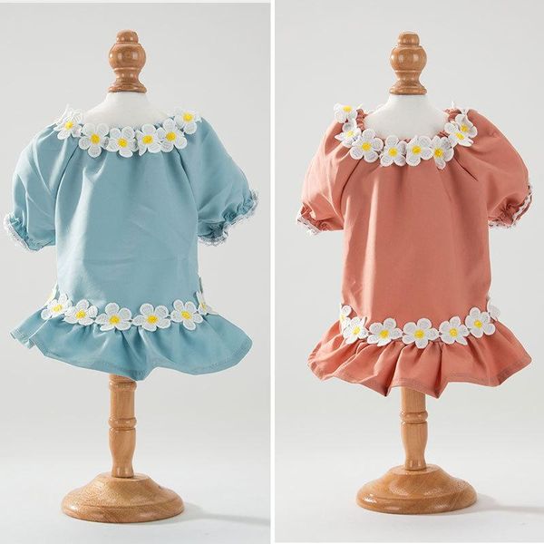 

dog apparel spring and summer clothes skirt breathable orange blue colors xs-xl sizes small two-legged