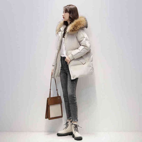 

goose coat off season large 2021 new down cotton padded et women's winter shorts small loose fat sister, Black