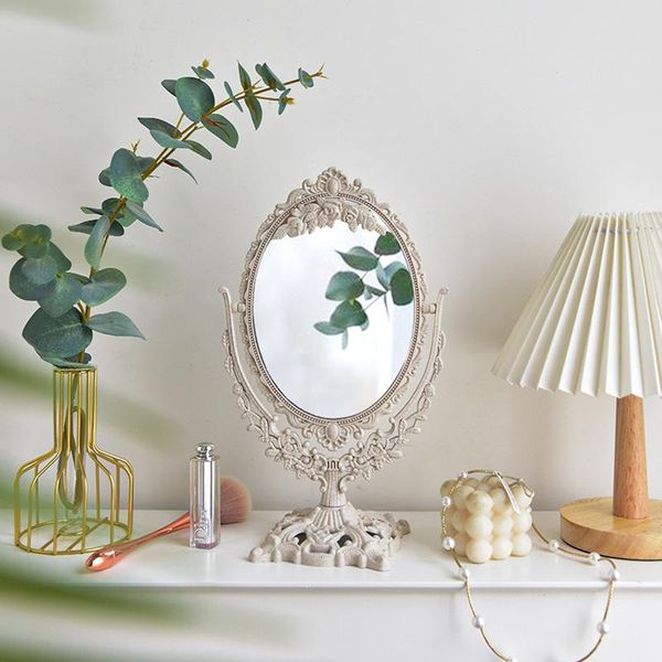 

mirrors mirror decor silver plastic vintage decorative small round make-up bedroom ins table room standing glass