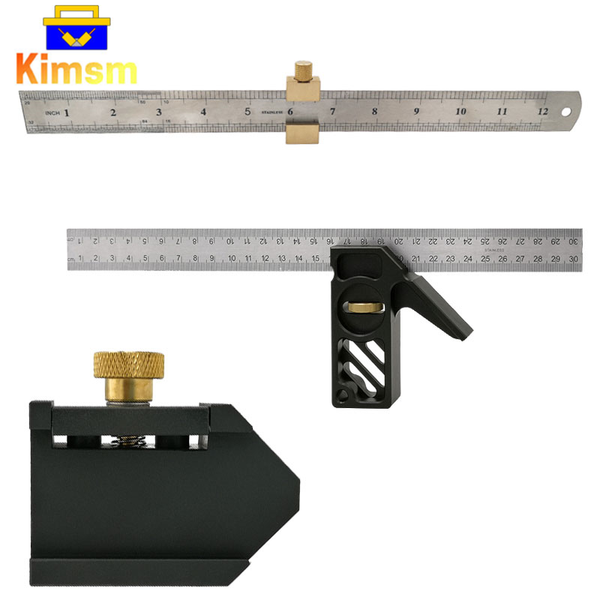 

professional hand tool sets aluminum alloy positioning block adjustable brass angle scriber with steel ruler right carpenter measuring diy t