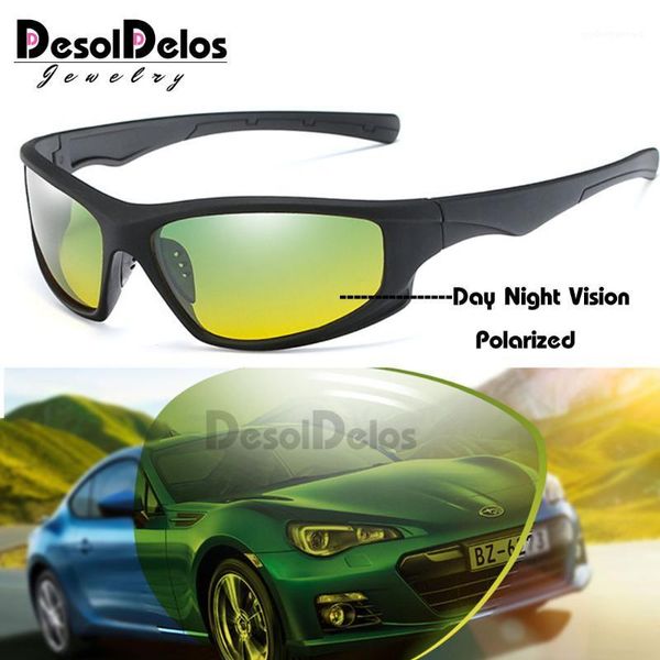 

day night vision polarized glasses multifunction men sunglasses reduce glare driving sun glass goggles eyewear de sol, White;black