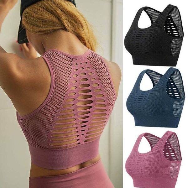 

yoga outfits fitness women's t-shirts workout sports bra backless shirts breathable vest gym athletic running tank 2021, White;red