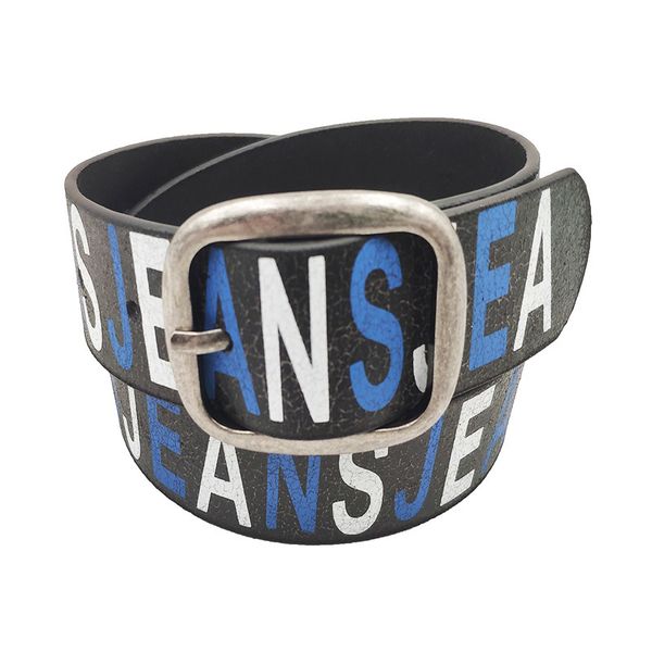 

fashion classic belt widened pu childrens waistbelt personality blue letter printed retro women wild belts, Slivery;black