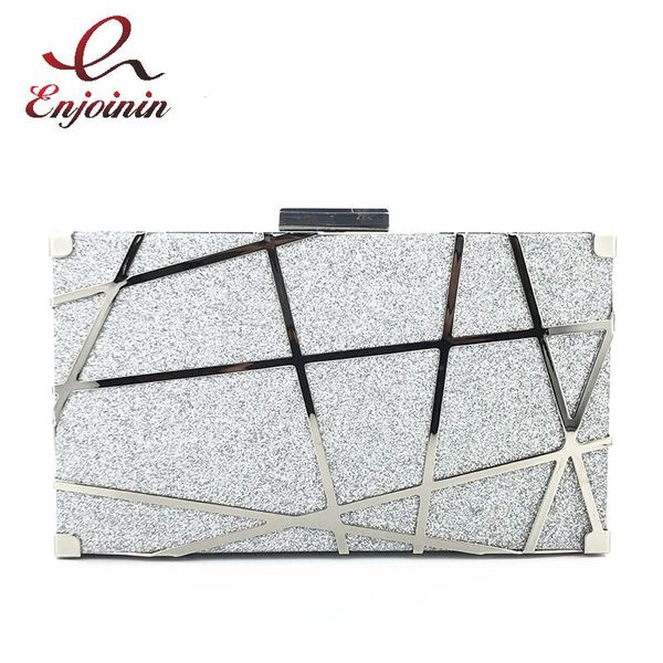 

evening bags geometric metal fashion box party clutch for women luxury design bag casual gold purses and handbags wedding chain shoulder