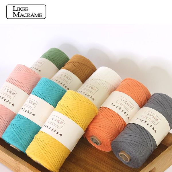 

3mm 100% cotton single strand macrame cord colorful cotton macrame rope for wall hanging home decoration gift tapestry art, Black;white