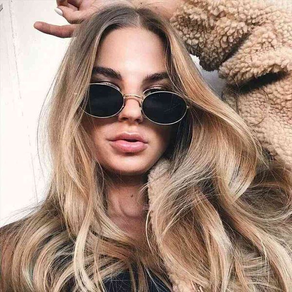 

retro small oval sunglasses women vintage brand shades black red metal color sun glasses fashion mens design eyeglasses, White;black