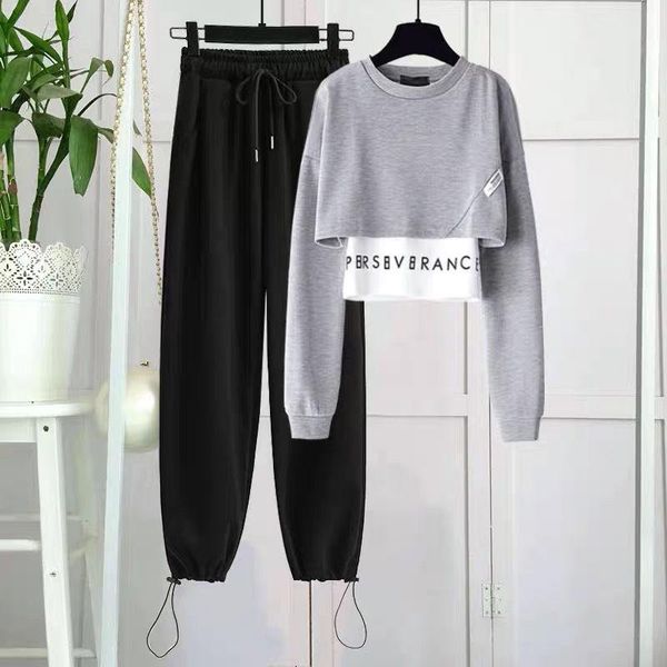 

women's t-shirt leisure fashion suit women 's net red fried street foreign style light mature wind age reduction two piece set spr, White