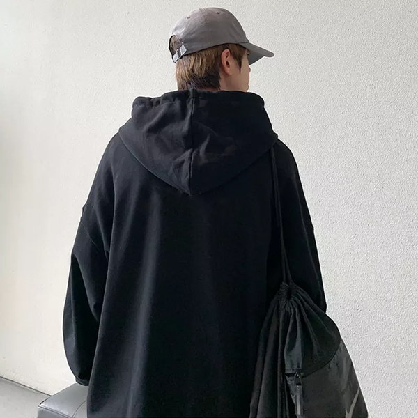 

autumn winter new devil hoodie men fashion casual hoodies loose fleece hip hop streetwear mens sweatshirt anime clothes, Black