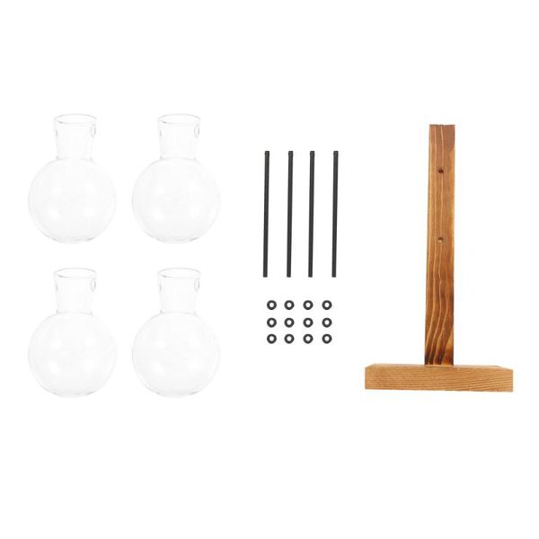 

vases deskglass vase with wood bracket hydroponics unique tabletop
