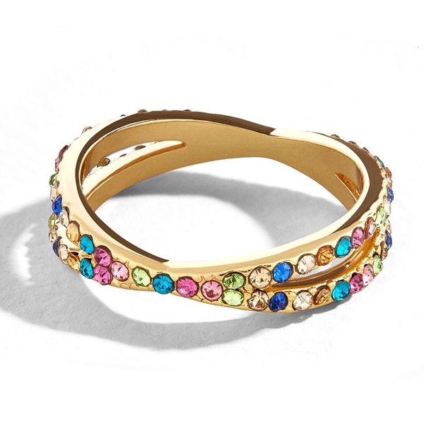 selling plated ring beset new copper plated real gold diamond rainbow personalized fashion infinite jewelry alloy, Silver