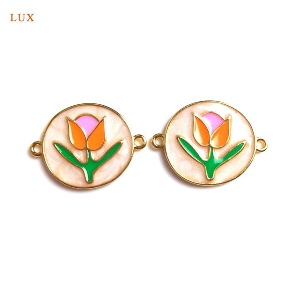 

pendant necklaces 5pcs flower gold diplopore connector tulip for friends wishes lover love is forever jewelry gift y, Silver