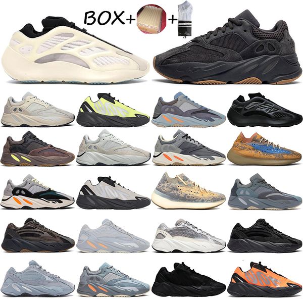 

2021 running shoes kanye west 700 380 wave runner blue oat non-reflective azael triple black vanta mens trainers sports sneakers size 36-45