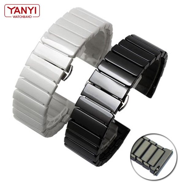 

watch bands ceramic strap 16mm bracelet watchband 20mm 22mm for huawei samsung quick release bar wristwatches band 18mm belt, Black;brown