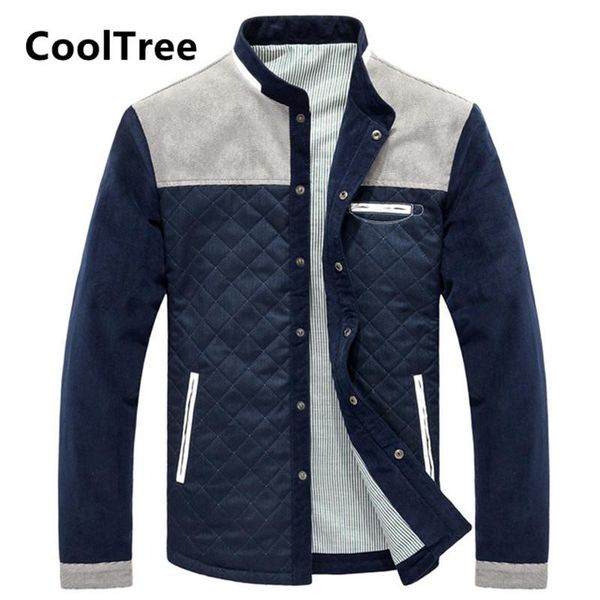 

men's jackets cooltree men casual jacket spring autumn patchwork single-breasted baseball coat male slim fit stand collar outerwear str, Black;brown