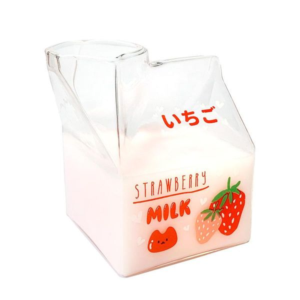 

novelty half pint creamer milk cute carton glass cup coffee glass juice cup unique design pure handmade crafts