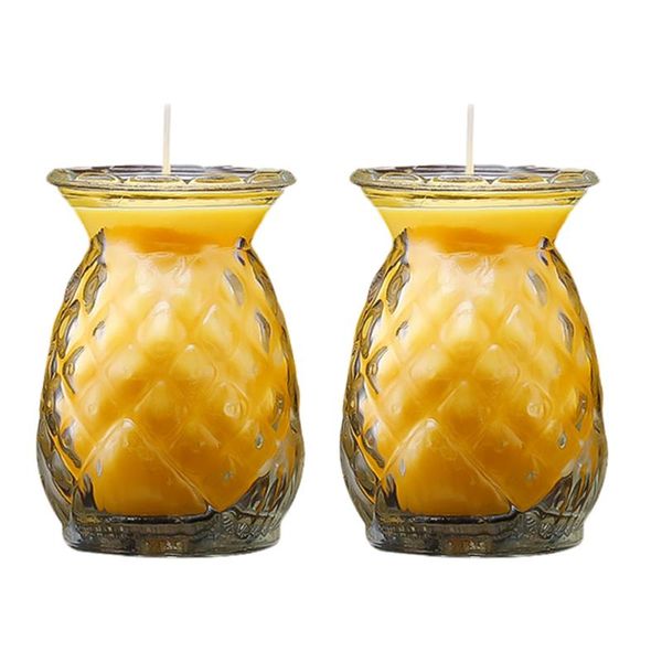 

2pcs butter lamp pineapple shape butter lamp deskadorn (yellow)