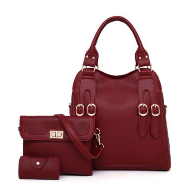 

2021 women european shoulder brand fashion high new belt son pu leather mother and style 3 sets handbag quality bag tote purse hl38 phnor