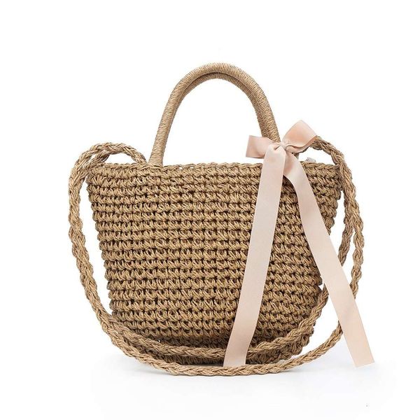 

women handbag summer beach bag rattan woven handmade knitted straw large capacity tot leather shoulder bohemia