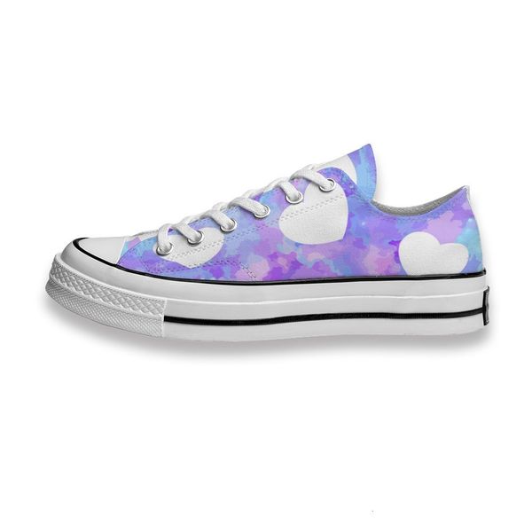 

custom printed shoes white love heart in purple gradient sneakers low mens womens skateboard sport footwear diy trainers canvas 6hi5