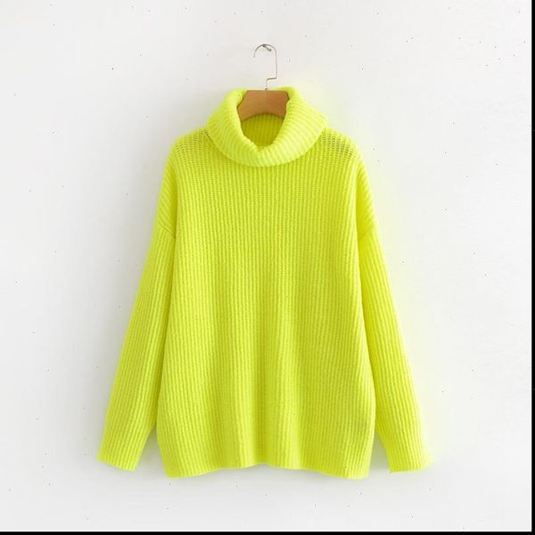 

ewq] 2021 spring autumn new pattern turtleneck collar long sleeve solid knitting pulloveres casual sweater women 19c a117, White;black