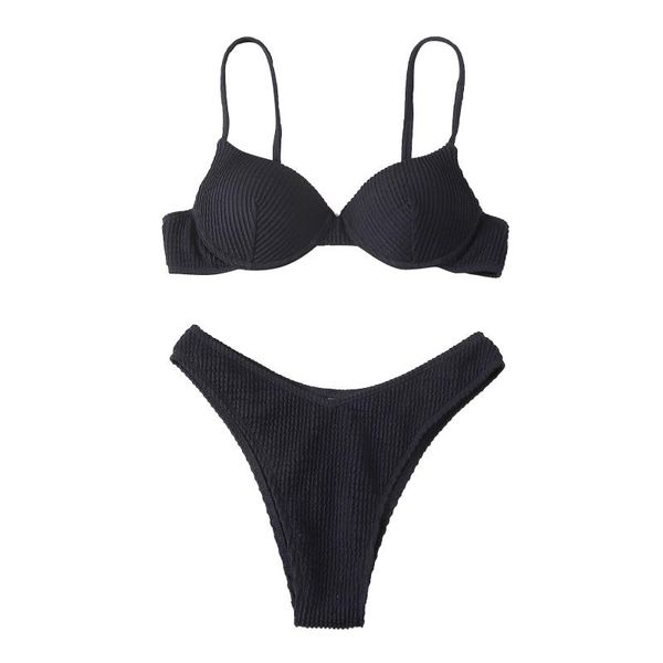 

bandeau bikinis black v neck bikini swimsuits push up swimwear female brazilian bikini set bathing suits biquini #gm, White;black