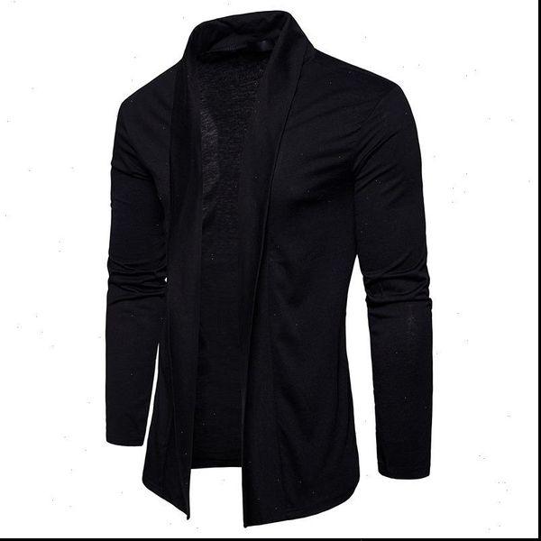 

he new 2021 men splicing cardigan without buckle knitwear fashion and personality slim knit long, Black;brown