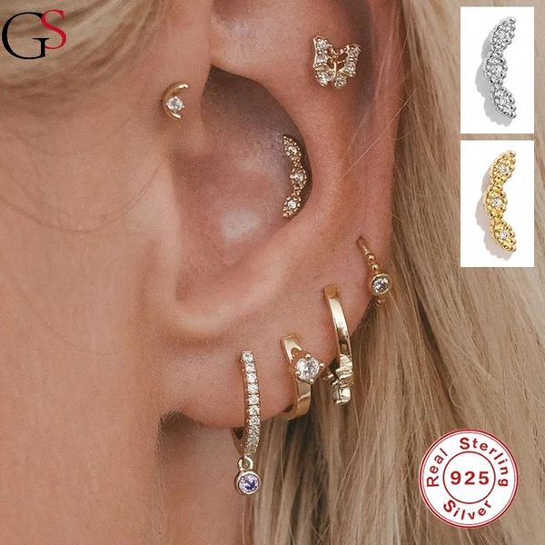 Brincho para mulheres piercing em forma de amendoim 2021 Jóias de moda Boucle Oreille femme 925 Brincos de prata esterlina