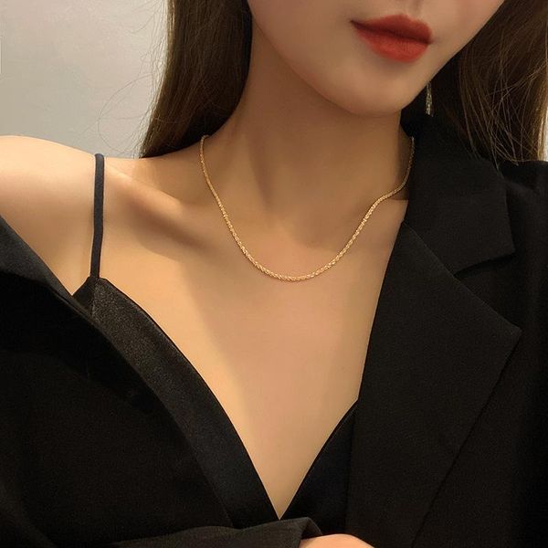

chains stainless steel chain women's necklaces accessories jewelry on the neck accesorios things gift to girlfriend wholesale, Silver