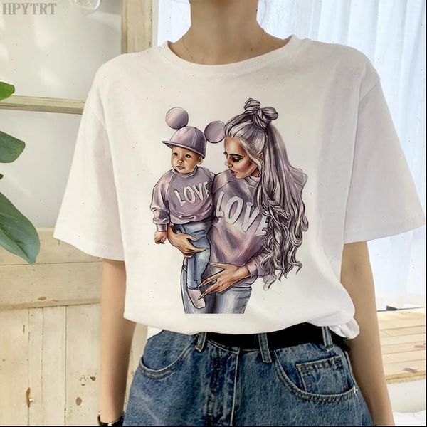 

super mom printed t shirt harajuku girls coffee pattern t shirt fashion casual womens clothing plus size tshirt female, White