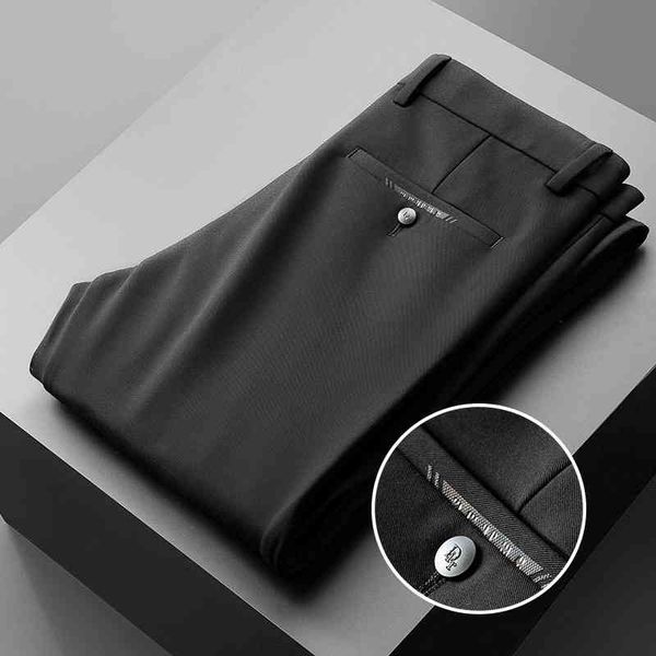 

entity high-end elite 2021 autumn simple slim fit micro elastic men's business casual pants, Black