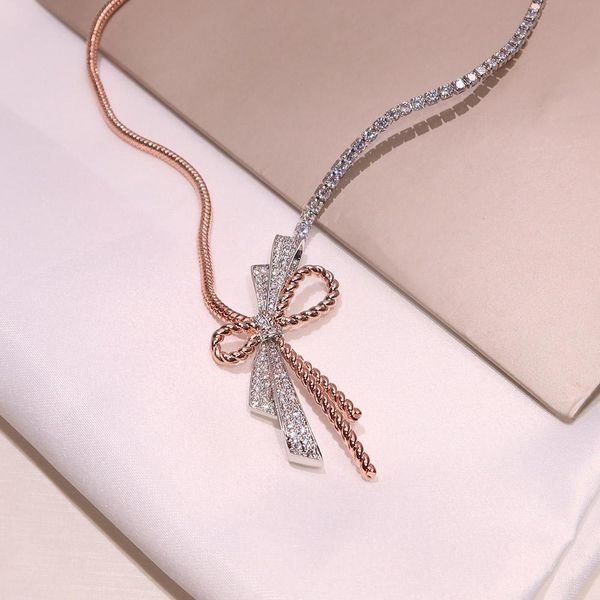 

sweet fashion lady bow necklace lovely versatile ladies party web celebrity party the style sell like hot, Silver
