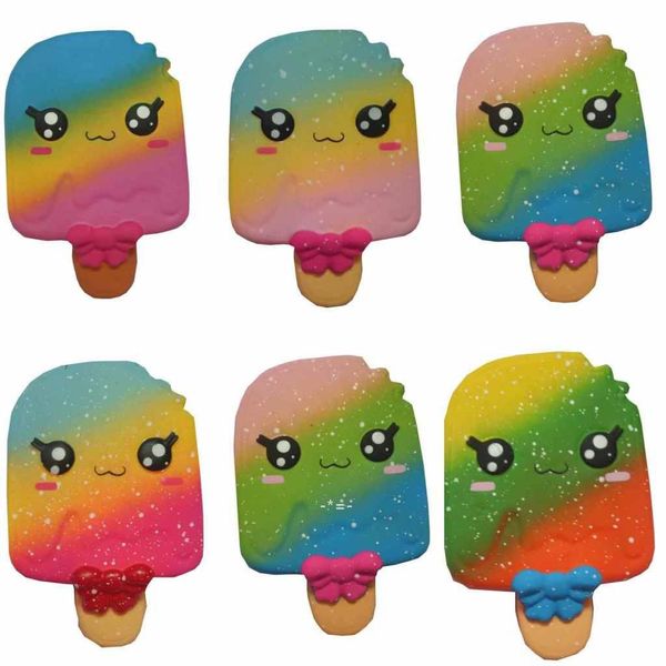 NUOVORainbow Cable Bite Ice Cream PU Giocattolo squishy Giocattoli a rimbalzo lento Rilasciare lo stress per i bambini Regali di Natale LLE10729