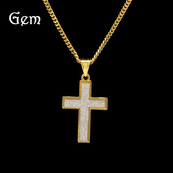 

hip hop men's sandasted gold onion pink cross pendant, Silver
