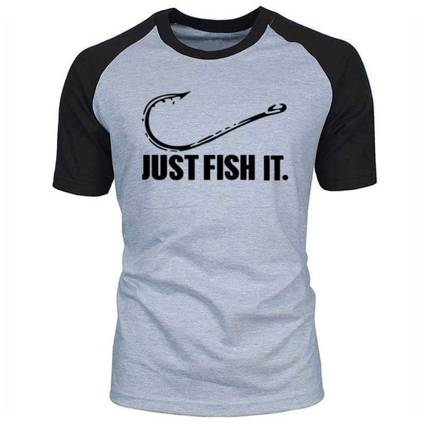 

love fishing tshirt fashion men fish it funny angler hook bait&tackle preshrunk cotton raglan short sleeve t shirt 210629, White;black