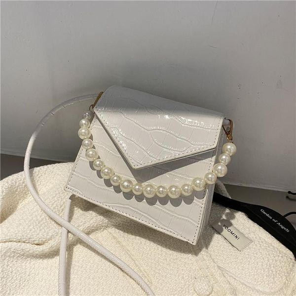 

evening bags fashion women luxury handbag pu leather simple underarm pearl chain shoulder female daily design baguette totes purse pouch
