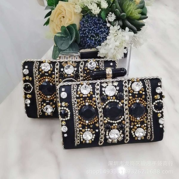 

fashion2021 new dinner hand banquet diamond crystal dress one shoulder straddle bag