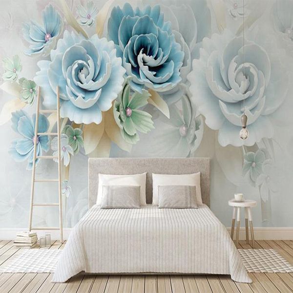 

wallpapers 3d wallpaper elegant bouquet of blue roes wall mural decor