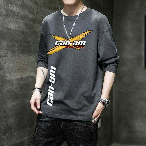 

men's t-shirts can-am sportswear pullover casual wool hip hop warm t-shirt, White;black