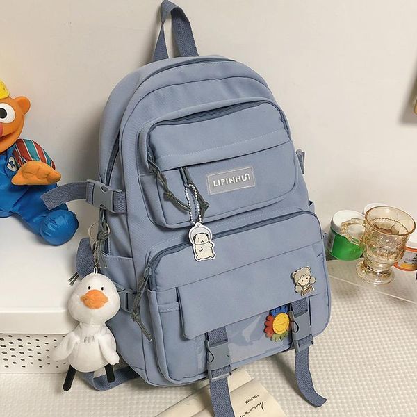 

backpack waterproof nylon women multi-pocket rucksack female travel bag book schoolbag for teenage girl boys satchel 2021