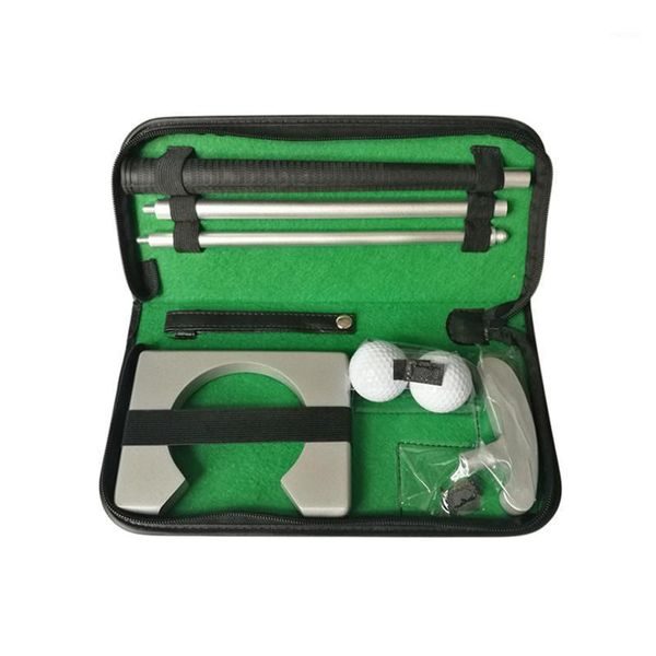 

wonderful golf putter putting trainer set aluminum alloy portable golfs ball holder rubber pvc training aids tool accessories complete of c1
