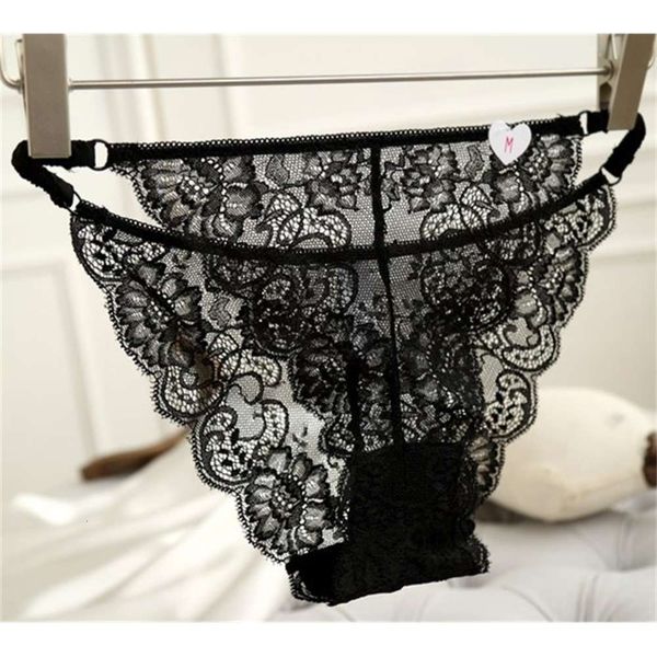 

aimushi 13069 milk lace stitching low waist women's briefs, Black;pink