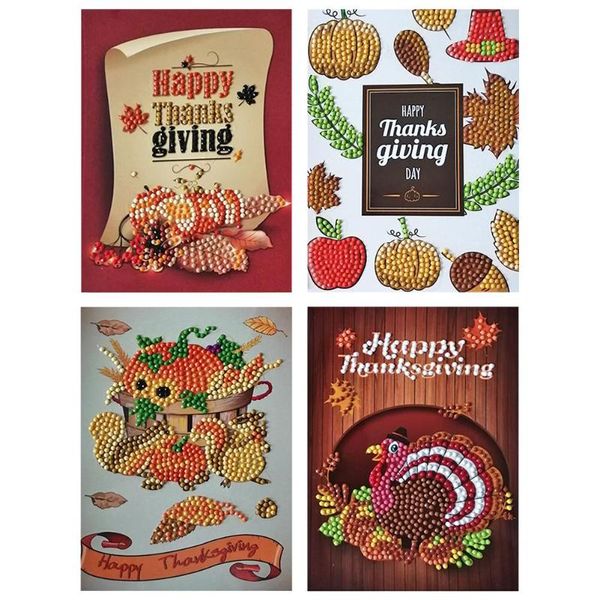 

greeting cards 4pcs diamond painting cartoon christmas birthday postcards 5d diy kids festival embroidery greet gift