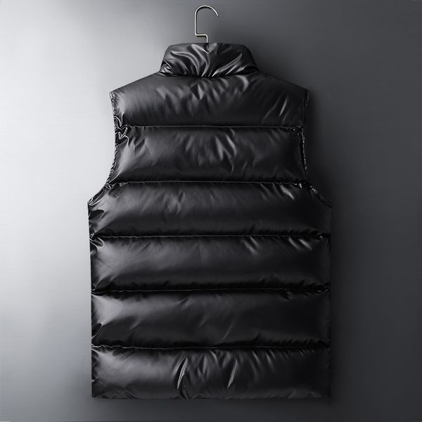 

men's bright face down jacket autumn and korean fashion goose cotton vest winter coat, Black;white